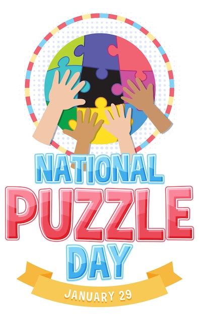 Free Vector National Puzzle Day Banner Design