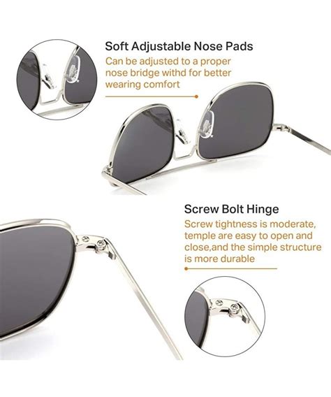 mens aviator sunglasses 55mm polarized pilot military square shades with bayonet temples