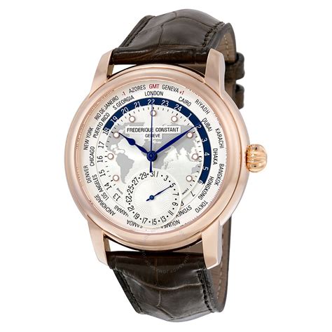 Frederique Constant Worldtimer Automatic Silver Dial Mens Watch Fc