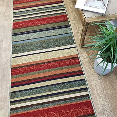 Most of these rugs have backings that will fall apart if exposed to too much moisture. Runner Rug 3x10 Hallway Colored Stripes Kitchen Rugs and ...