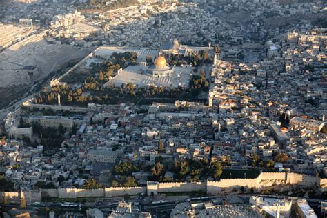 Aerial View Of The Old City Of Jerusalem Israel Stock Photo Download