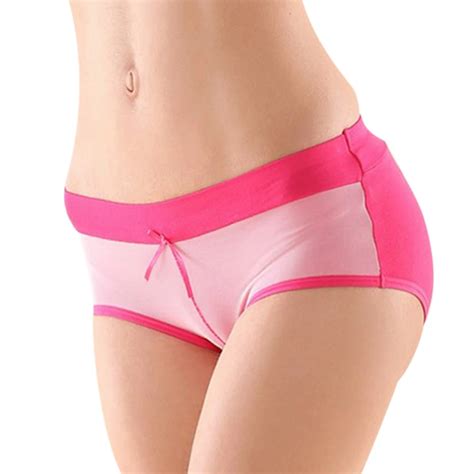 Hot Selling Women Panties Bamboo Fiber Breathable Sexy Lace Mesh Briefs Bow Knot Underwear