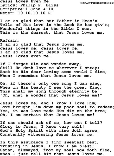 Good Old Hymns Jesus Loves Even Me Lyrics Sheetmusic Midi Mp3