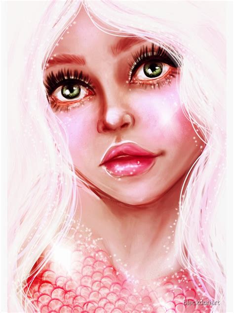 Pink Mermaid Sticker By Blackdoriart Redbubble