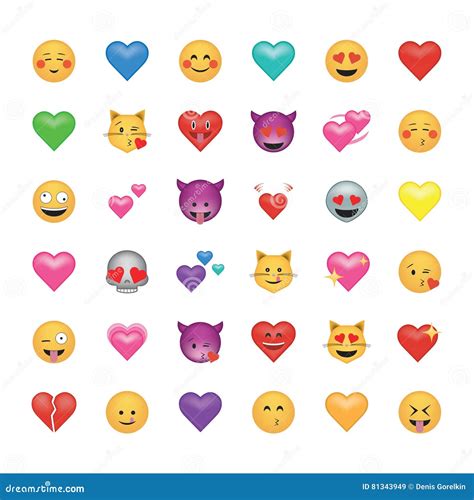 Set Of Heart Icon Stock Vector Illustration Of Emoticon 81343949