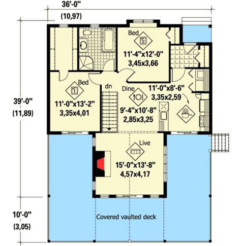 Plan 80742pm Expansive Vaulted Deck Sloping Lot House Plan Basement