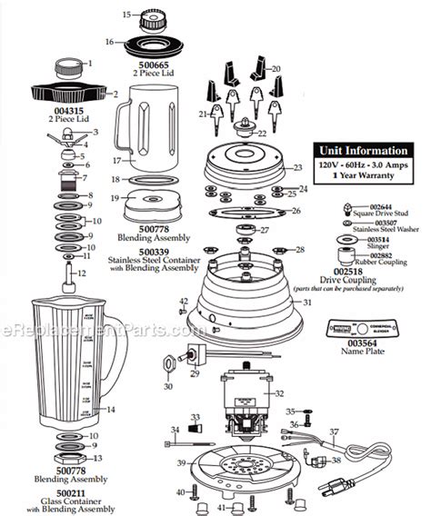 Waring 700 Parts List And Diagram