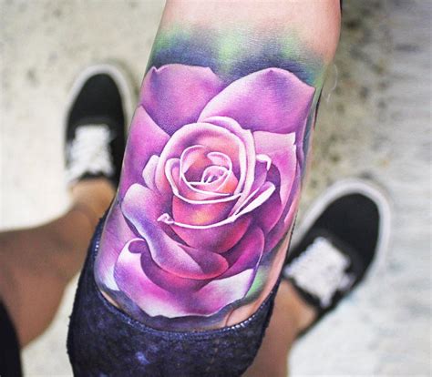 Purple Rose Tattoo By Khail Tattooer Photo 20737