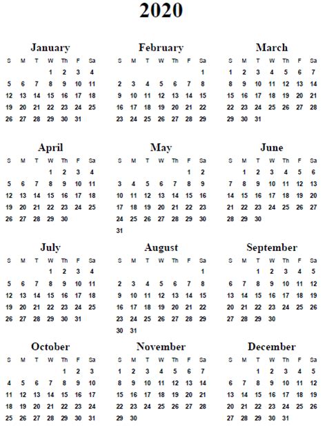 Just press the print button then you got a calendar. 2020+Calendar+Printable+Free | Yearly calendar template ...