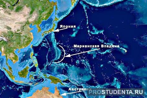 Тихий океан моря географическое положение площадь течения рельеф