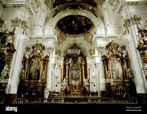 Interior View Of The Rococo Collegiate Church St Maria Of The Former