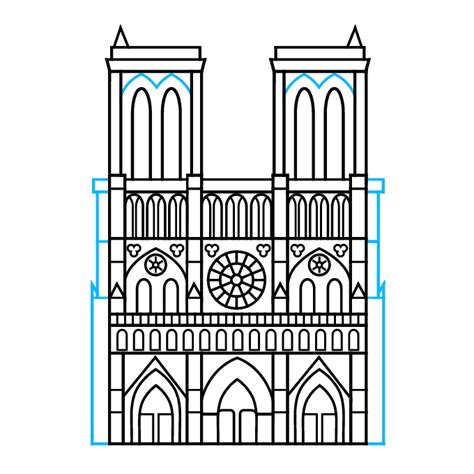 How To Draw The Notre Dame Cathedral Really Easy Drawing Tutorial