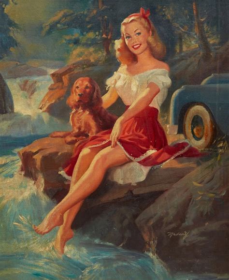 A Girl And Her Dog By The River By William Bill Medcalf At Cowley