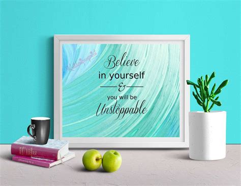 Believe In Yourself And You Will Be Unstoppable Typography Etsy
