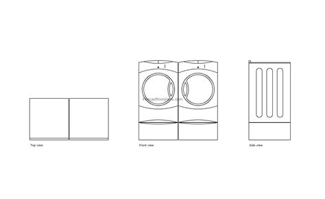 GE Frontloader Washer Dryer AutoCAD Block Free Cad Floor Plans