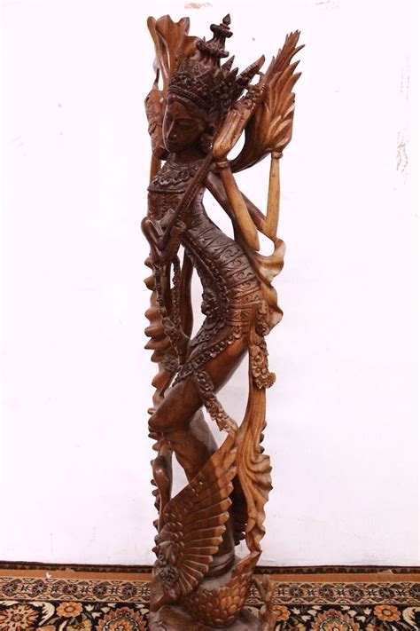 Statua In Teak Dellisola Di Bali Dea Kali Antique Oriental Sculpture