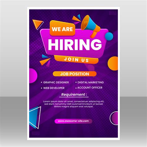 We Are Hiring Poster Template 17729786 Vector Art At Vecteezy