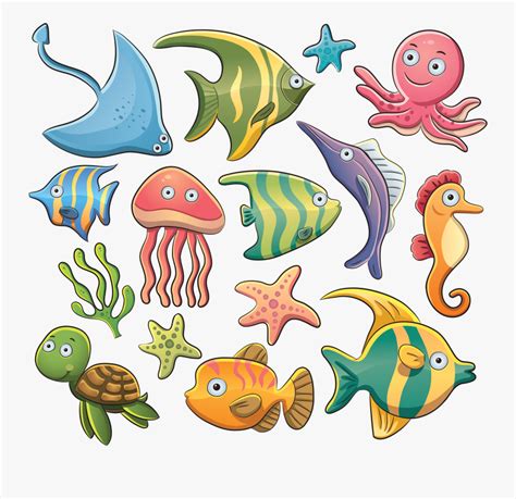 Printable Sea Creatures Clipart