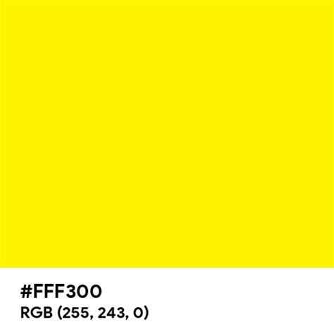 Fluorescent Yellow Color Hex Code Is Fff300