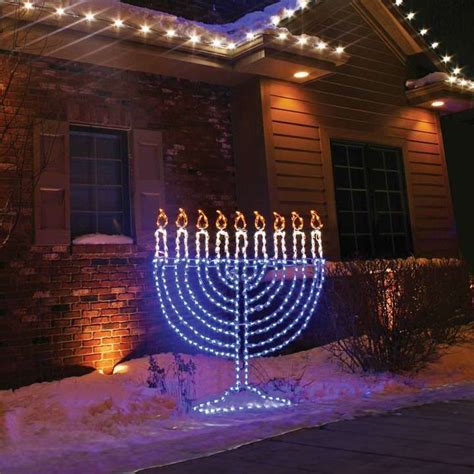 Lighted Menorah 5 Display Frontgate Hanukkah Lights Menorah