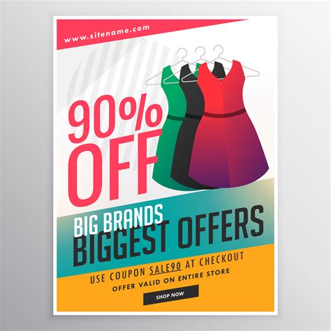 fashion sale discount promotional brochure flyer template with d ...