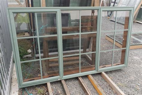 Single Glazed 2050w X 1160h Mist Green Aluminium Colonial Window
