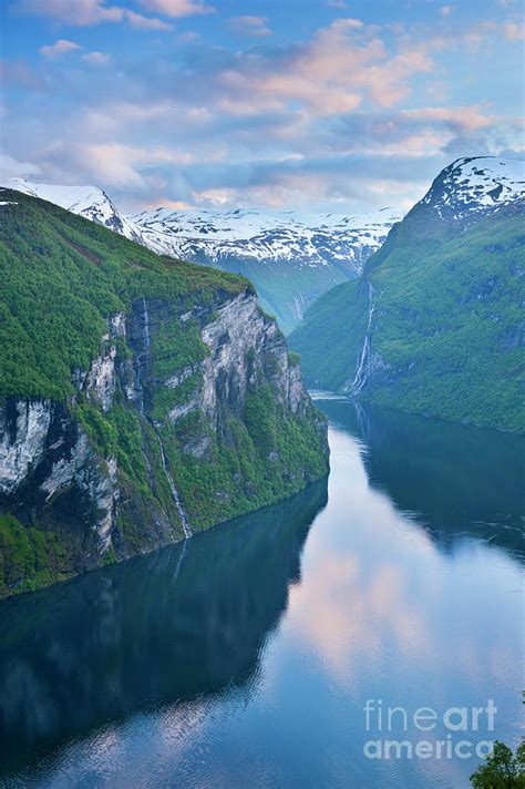 Geirangerfjord Sunset Norwegian Fjords Norway Photograph By Justin