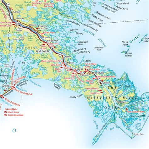 Louisiana Recreation Wall Map — Benchmark Maps