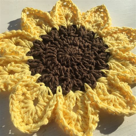 Sunflower Daisy Crochet Dishcloths Pot Holders Trivets Etsy Canada