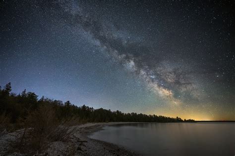 The Milky Way Over Lake Michigan At The Headlands Internat Flickr