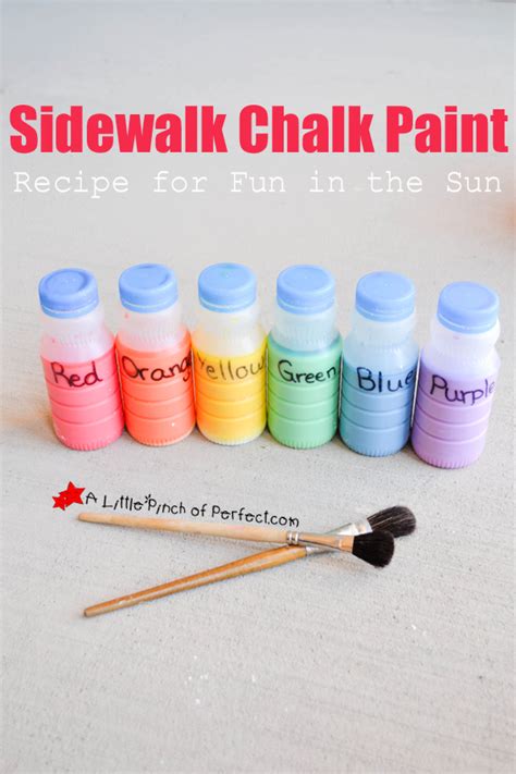 Homemade Sidewalk Chalk Paint Recipe For Fun In The Sun A Little