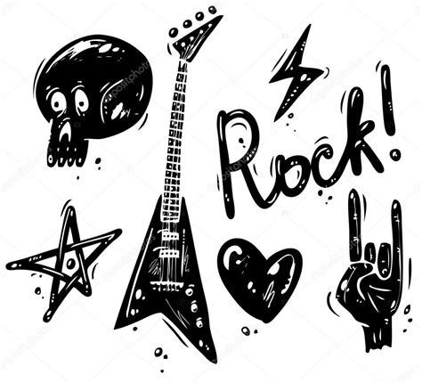 Música Rock Símbolos Simbolo De Rock Pegatina De Libro Arte Rockero