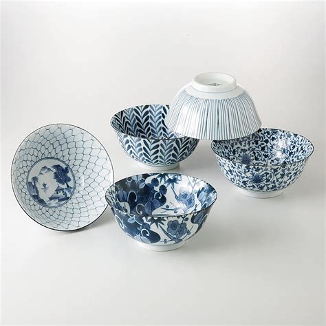 Amazon.com | Saikai Pottery 5 sets of Rice Bowls 5 letters pattern ...
