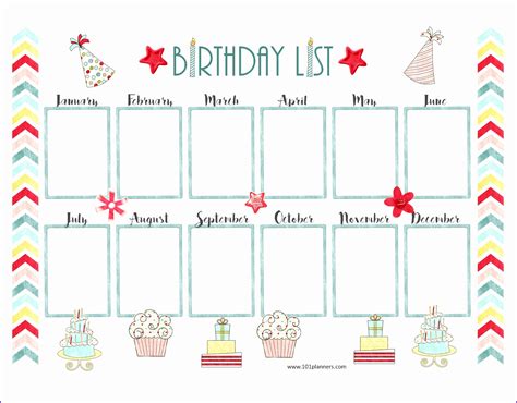 Calendar Birthdays Customize And Print