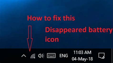 How To Fix Disappeared Battery Icon In Windows 10 Youtube