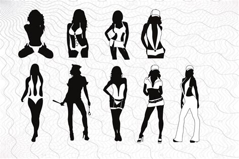 Sexy Girls Silhouettes Svg Bundle Clipart Sexy Girls Cut Etsy