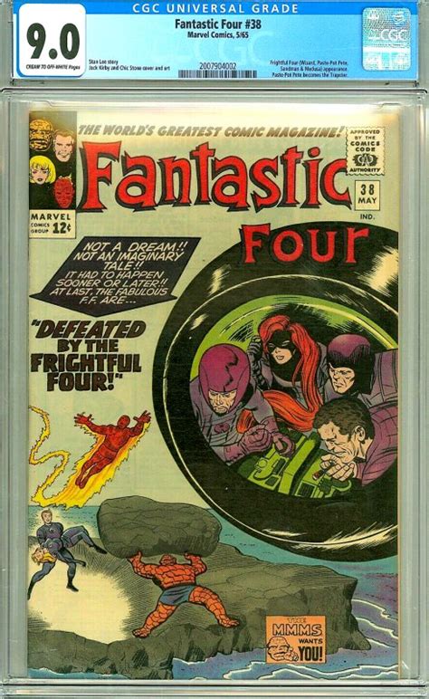 Fantastic Four 38 Cgc 90 C Ow Pages Frightful Four Kirby 1965