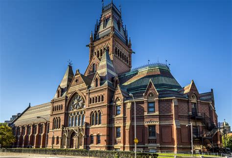 Harvard University Historic Building In Cambridge Massachusetts Usa