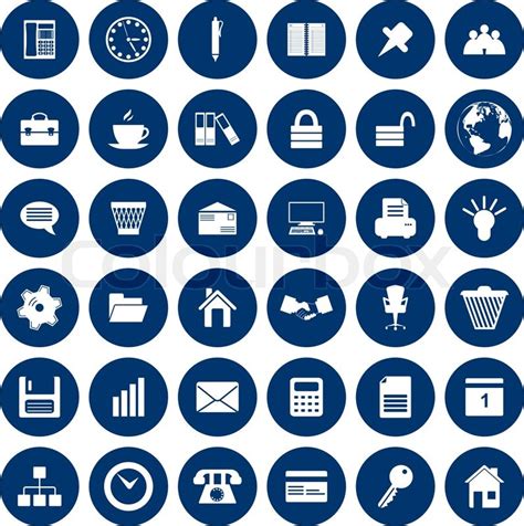 Business And Office Set Of Different Vector Web Icons Stock Vector