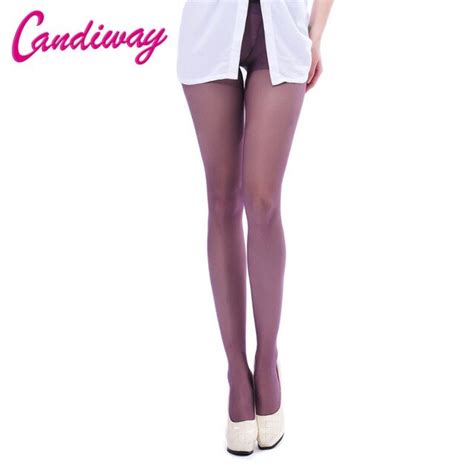 Hot Women Footed Sexy Stockings Purple Pantyhose Tights Opaque Silk