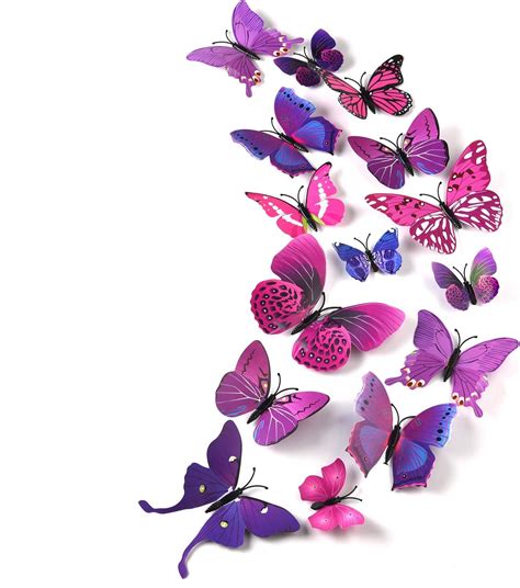 Kuuqa 36 Pieces 3d Butterfly Wall Stickers Wall Butterflies Girls
