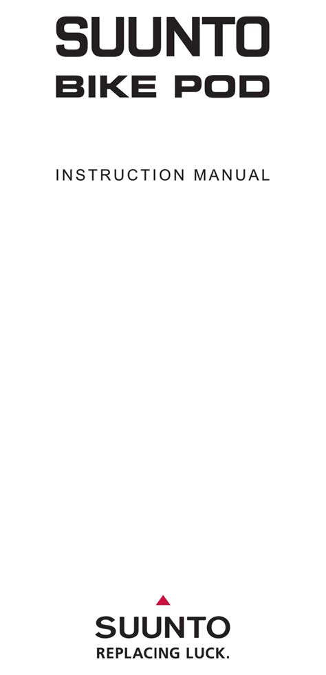 Suunto Bike Pod Instruction Manual Pdf Download Manualslib