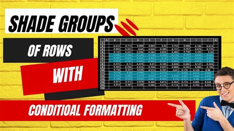 Excel Tutorial Shade Groups Of Rows With Conditional Formatting Hot