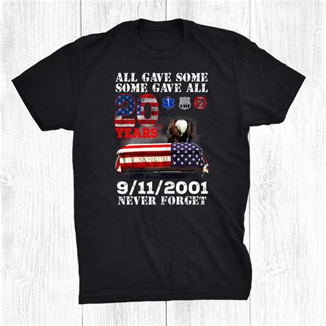 Never Forget 911 20th Anniversary Firefighters Outfits Shirt Teeuni