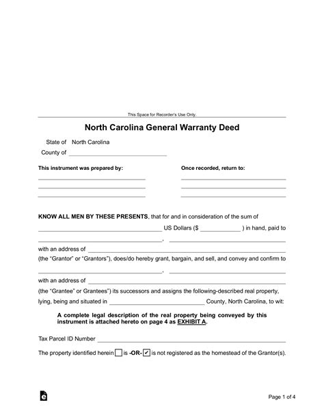 Free North Carolina Quit Claim Deed Form Pdf Word Images