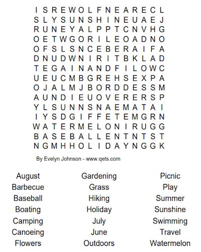 35 Free Printable Summer Word Search Pdf For Fun 2021