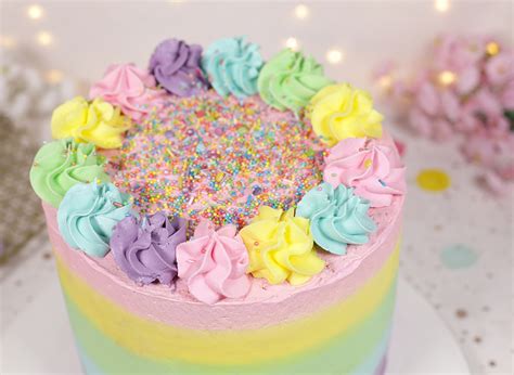 Rainbow Buttercream Cake Cakey Goodness