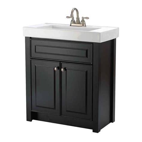 Bathroom vanities 30 inch with sink. Keystone 30-inch W 2-Door Freestanding Vanity in Black ...