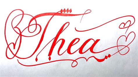 Thea Name Signature Calligraphy Status Moderncalligraphy Cursive