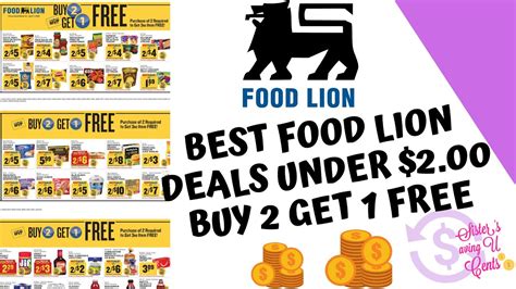 Best Food Lion Deals Buy 2 Get 1 FREE Under 2 00 3 25 4 7 YouTube